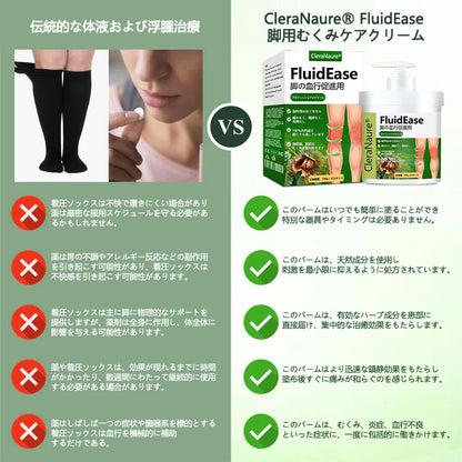 🌿腫れた痛む足にさよならを告げましょう – CleraNaure® FluidEase 脚の血行促進用プロフェッショナルクリームが本物の安心感をお届けします！ ✨🦵