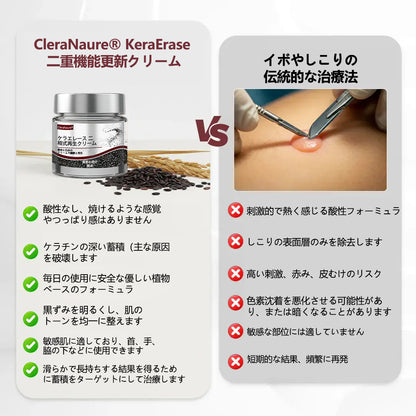⭐🏅CleraNaure®🏅🏅 🏅ケラエレース デュアルアクション再生クリーム 公式オンラインショップ - 肌再生のためのデュアルアクションクリーム（デュアルアクション再生 – 隆起した膨らみを滑らかにし、酸や刺激なしで深い角質の蓄積を分解)